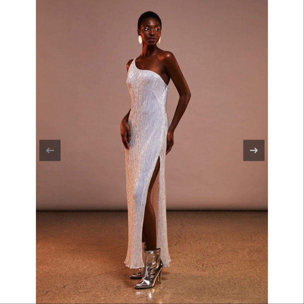 NWT CHIO Di Stefania One Shoulder Paillettes Dress - S & M